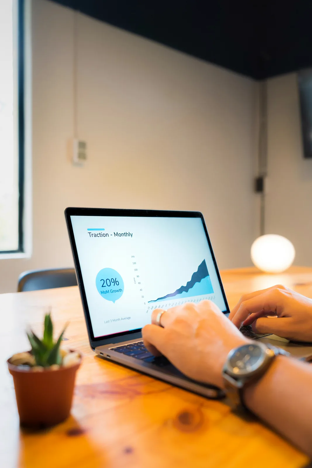Marketing analytics dashboard on a laptop