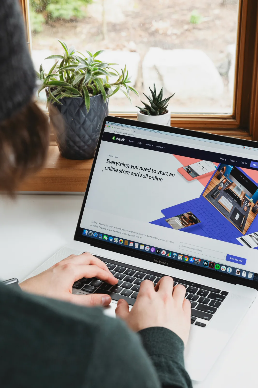 Website design shown on a laptop